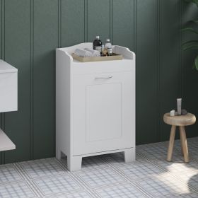 31  Tilt Out Laundry Hamper, Free Standing Bathroom Storage Cabinet  Home Organizer, White