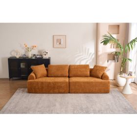 LY-024OR COMPRESSION SOFA4-seater Combined Sofa, Crochet Yarn Fabric, Full Sponge Compression Sofa,combined Sofa With 4 Pillows For Home Living  Home