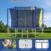 10FT Trampoline for Kids. Includes Safety Enclosure, Basketball Hoop and Ladder. Fast Assembly for Backyard Fun, ASTM Approved