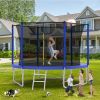 10FT Trampoline for Kids. Includes Safety Enclosure, Basketball Hoop and Ladder. Fast Assembly for Backyard Fun, ASTM Approved