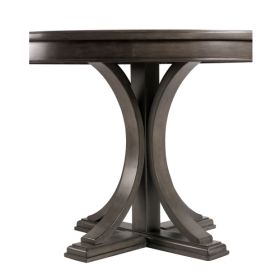 44  Round Dining Table, Solid Wood Finish Classic Design For Dining Room, Grey