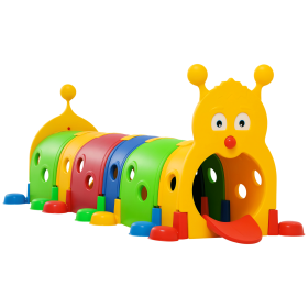 Kids Caterpillar Tunnel Playset, Indoor/Outdoor Crawl Equipment, 6 Sections | for Daycare, Preschool, Playground | Ages 3-6