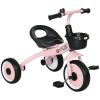 Qaba Pink Kids Tricycle for Toddlers Age 2-5 with Adjustable Seat Basket Bell Handlebar Grips Toddler Bike