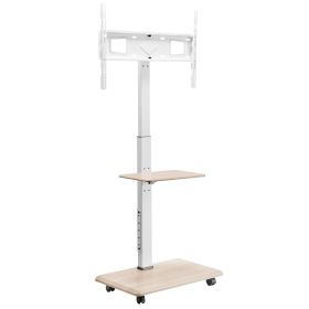 VEVOR Rolling TV Stand, Mobile TV Cart for 32-70 Inch Screens, 25° Left-Right Rotation and Height Adjustable TV Mount with Tray