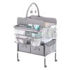 VEVOR Baby Changing Table, Foldable Diaper Change Station with 2 Fabric Drawers, Side Basket & Hanging Rod
