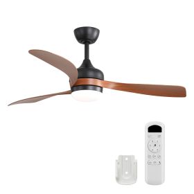 52-INCH Ceiling Fan With Reversible DC Motor and 18W LED Light,Remote Control,3 ABS Blades,Dimmable and Timable