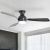 Sofucor 1 PC 52-Inch Fulsh Mount Ceiling Fan With Light,18W LED Dimmable Light With Memory Function,DC Motor,1/4/8H Timer Setting