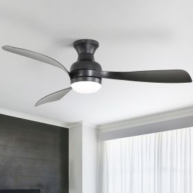 Sofucor 1 PC 52-Inch Fulsh Mount Ceiling Fan With Light,18W LED Dimmable Light With Memory Function,DC Motor,1/4/8H Timer Setting