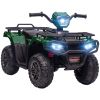 Aosom Green 12V Kids ATV Electric 4-Wheeler Ride-On Toy with Music LED Headlights Forward Backward Function for Ages 3-5