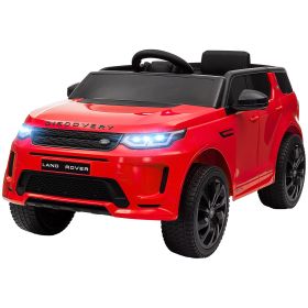 Qaba 12V Power Wheels Car, 2-seat Licensed Land Rover Kids Electric Ride on Car w/Remote Control & LED Lights for Kid & Toddle, Red