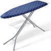Ironing Board with Bottom Storage Tray, Thickened 4 Layers Iron Board with Heat Resistant Cover and 100% Cotton Cover