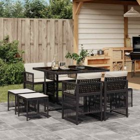 Garden Dining Set Black