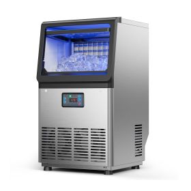 Commercial Ice Maker Machine with Pump, 80 lbs/24h with 13 lbs Storage Capacity, Countertop/Freestanding/Under Counter
