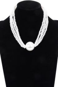 Multi Faux Pearl Chain Necklace