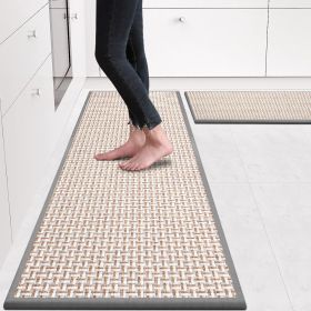 Kitchen Rugs and Mats Non Skid Washable Set of 2 PCS, Absorbent Runner Rugs for Kitchen, Front of Sink, Kitchen Mats for Floor
