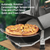 12-inch Automatic Rotating Pizza Oven with Built-in Thermometer-Portable Wood-Fired Pizza Oven, Outdoor Kitchen Authentic Stone-Baked Pizza