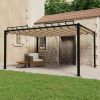 Gazebo with Louvered Roof 9.8'x13.1' Taupe Fabric and Aluminum