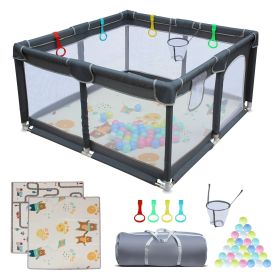 47"*47" Outdoor Fences Baby Playard Cloth Playpen Removable Enclosures for Indoor and Outdoor Use Care for Children and Pets With Playen Foldable Play