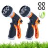 Garden Hose Nozzle 2 Pack Heavy Duty Hose Spray Gun 8 Way High Pressure Hand Sprayer Spray Nozzle for Watering Lawn Car Washing Pet Bathing Sidewalk C