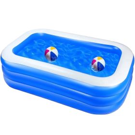 Inflatable Pools Kiddie Pool, 71" x 47" x 24" Indoor Rectangle Swimming Pool for Kids, Toddlers, Infant, 3 Layers