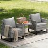 Three piece terrace set, tavern set, garden set, gray (three piece set)