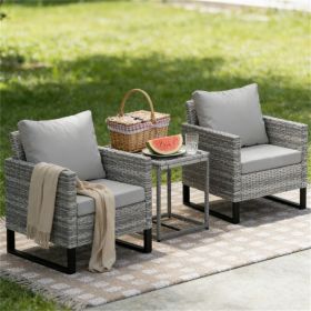 Three piece terrace set, tavern set, garden set, gray (three piece set)