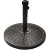 18" 30.2-lbs Heavy Duty Round Antiqued Umbrella Base for Patio, Outdoor - Bronze