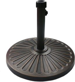 18" 30.2-lbs Heavy Duty Round Antiqued Umbrella Base for Patio, Outdoor - Bronze