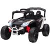 12V Kids Ride On Truck, Battery Powered Electric UTV Vehicle with Rear Suspension, Remote Control for 3-5 Years, White