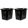 2 Bushel Lamper Plastic Laundry Basket with Silver Handles, Black, 2 Pack