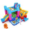 Kids Inflatable Castle,Excavator-Themed Inflatable Bounce House, Multi-Play Features with Slide, Ball Pit & Blower (Multi-color)