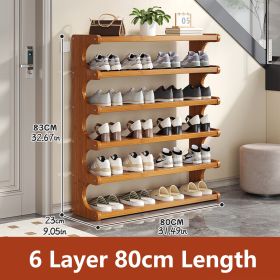 5/6-layer practical storage rack, shoe rack, space-saving design, multi-layer independent storage rack, wood grain finish, easy to assemble