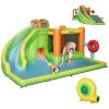 7-in-1 Inflatable Water Slide, Kids Castle Bounce House Includes Slide, trampoline, Pool, Water Cannon, Ball-target, Boxing Post