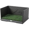Dog Grass Pad with High Walls and Tray. Indoor Pet Potty Tray with Pee Pad Holder And Artificial Grass.