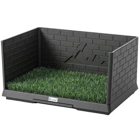 Dog Grass Pad with High Walls and Tray. Indoor Pet Potty Tray with Pee Pad Holder And Artificial Grass.
