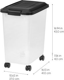 Dog Food Storage Container, 2 Pack, Up to 30 lbs Each, Airtight Seal for Freshness, Wheels for Rolling, Easy One Hand Opening, Made in USA, BPA Free