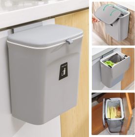2.4 Gallon Kitchen Compost Bin for Counter Top or Under Sink, Hanging Small Trash Can with Lid for Cupboard/Bathroom/Bedroom/Office/Camping