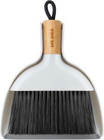 Mini Dustpan and Brush Set, Portable Cleaning Brush and Dustpan Combo with Bamboo Handle, 1 Set