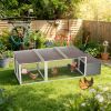 Large Chicken Coop with Run, 20.93 Sq Ft Outdoor Poultry Cage, Weatherproof Asphalt Roof