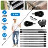 11.5FT Gutter Cleaning Brush With Telescoping Handle, 7 Adjustable Lengths: With Cleaning Brushes, Goggles & Gloves