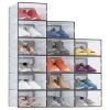 15-Pack Stackable Clear Shoe Box Organizer, Plastic Storage Bins for Closet Hallway & Bedroom