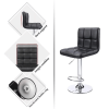 Setof2 Bar Stools Adjustable Swivel Armless Barstools with PU Leather, Black
