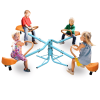 Teeter TotterforKids,Kids Seesaw Swivel Teeter TotterHomePlayground Equipment,360 Degrees Rotating Safe,4-SeatsforKids,Boys,Children,Blue Orange