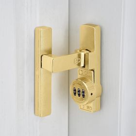 2 Packs Gold 90 Degree Barn Door Lock, Mechanical Password Lock, Flip Latch with Combination,3 Digit Password Keyless, Protect Privacy, for Cabinets