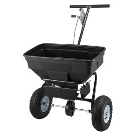 Walk-Behind Spreader, 12ft Spreading Width, Push Broadcast Spreader with 13" All-Terrain Tires, Adjustable Flow Control, 130lbs Capacity Hopper