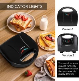 Sandwich Maker with Non-stick Deep Grid Surface for Egg, Ham, Steaks Compact Electric Grill Tostadora de Pan Black, ETL Certificated, Roy