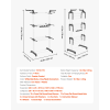 4-Tier Clothes Drying Rack, Sturdy Laundry Drying Rack with Wheels and 24 Rods, Wings Foldable