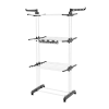 4-Tier Clothes Drying Rack, Sturdy Laundry Drying Rack with Wheels and 24 Rods, Wings Foldable