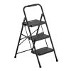 3 Step Ladder, Folding Step Stool with Wide Anti-Slip Pedal and Comfort Handgrip, Lightweight 600 lbs Capacity Portable Steel Ladder