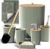 Bathroom Set - Sage Green Bathroom Accessories Set, 6PC Bathroom Accessory Set, Bathroom Sets with Bathroom Rugs, Toilet Brush